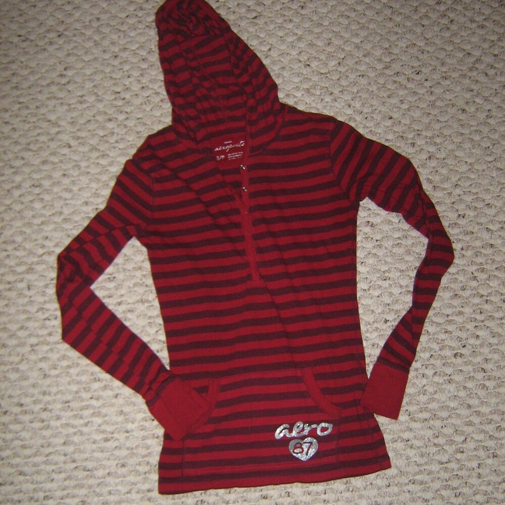 aeropostale henley hooded long sleeve